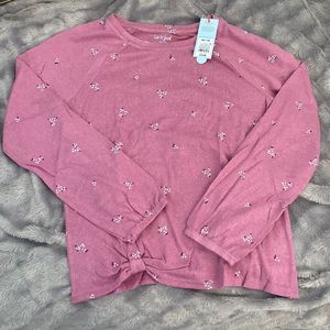 NWT. Cat & Jack XXL floral purple blouse